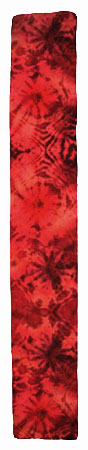 scarf dyed in shades of red and orange